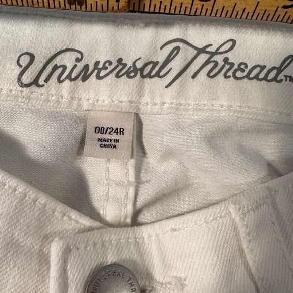 Universal thread, white long pants Mid rise size 00/24 R - Picture 4 of 6